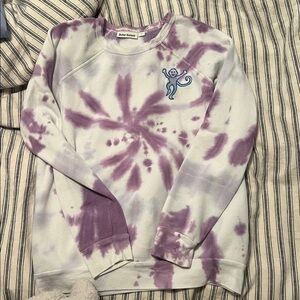 Roller Rabbit Purple Tie-Dye Crewneck with Logo